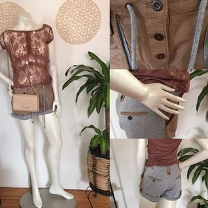 ASOS Leather/2 toned pocket shorts